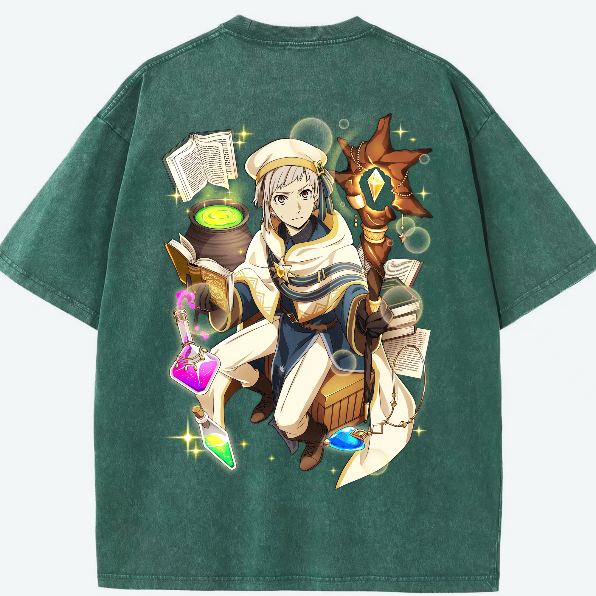 （画像用） 文豪ストレイドッグス Bungo Stray Dogs 綿100% ヴィンテージ風 半袖Tシャツ（背面プリント）